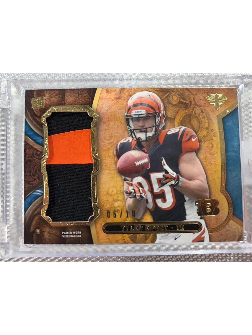 2013 Topps Triple Threads Tyler Eifert Rookie Jumbo Relic Card 06/10 Cincinnati